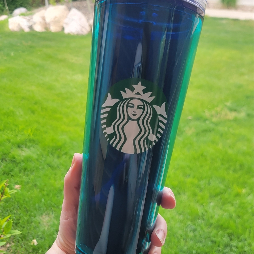 Starbucks Confetti Aqua Sequin cold cup